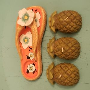 Flip Flop Candle Holder, 3🍍candle set